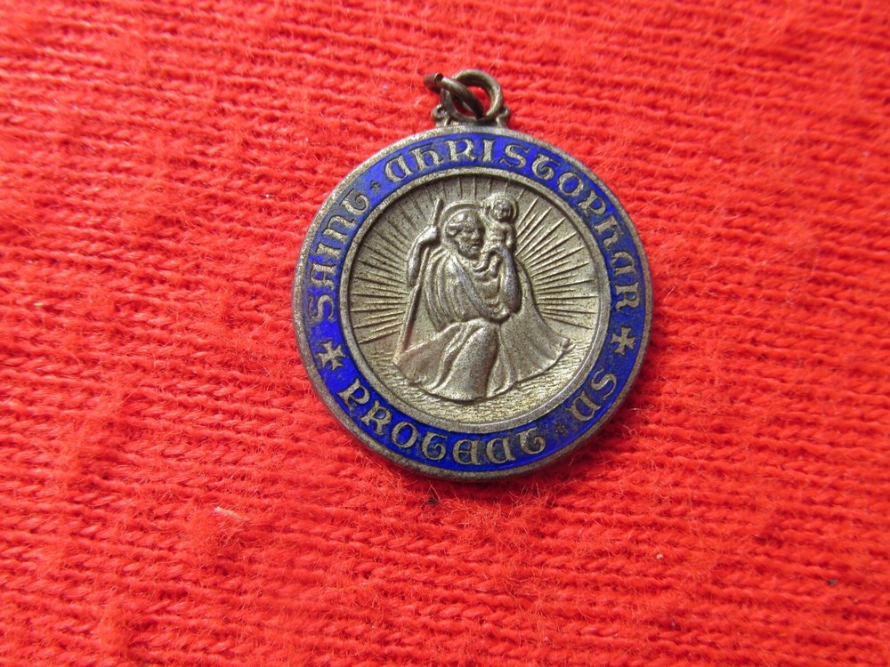 Sterling St Christopher Medal Protect US medal pendant
