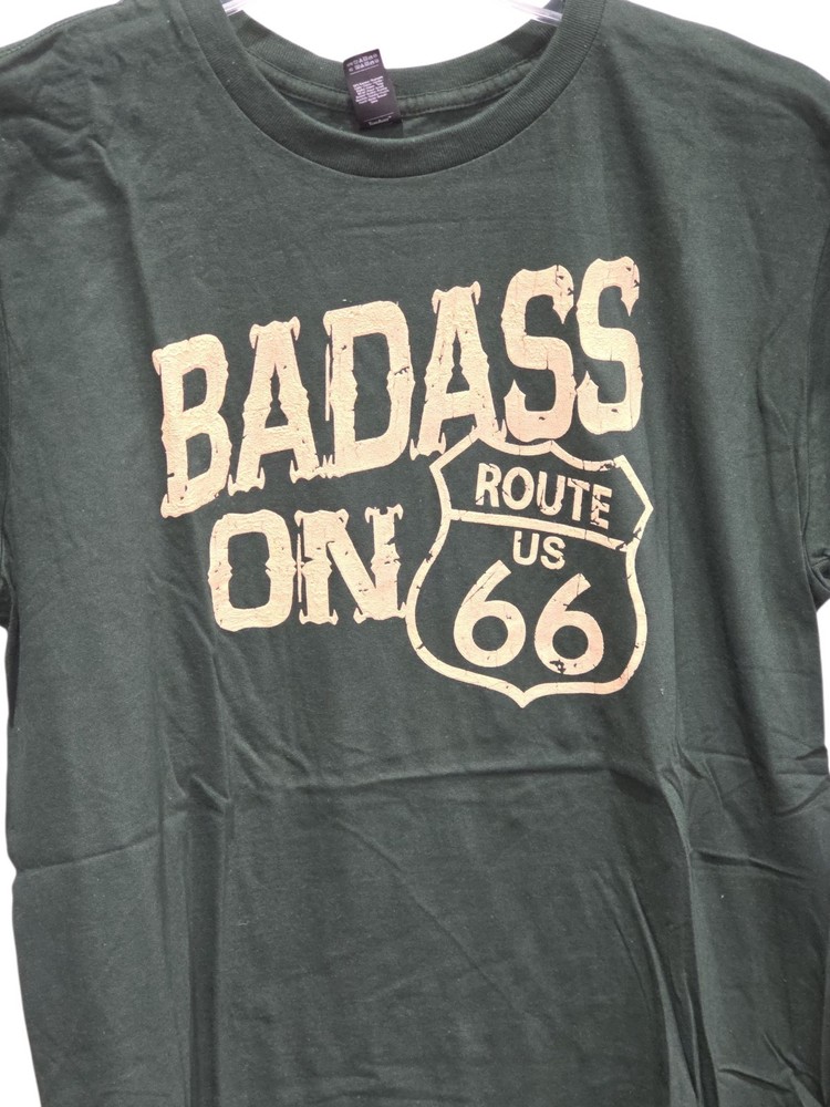 Medium Black/Tan Badass on Route 66 SS T-Shirt