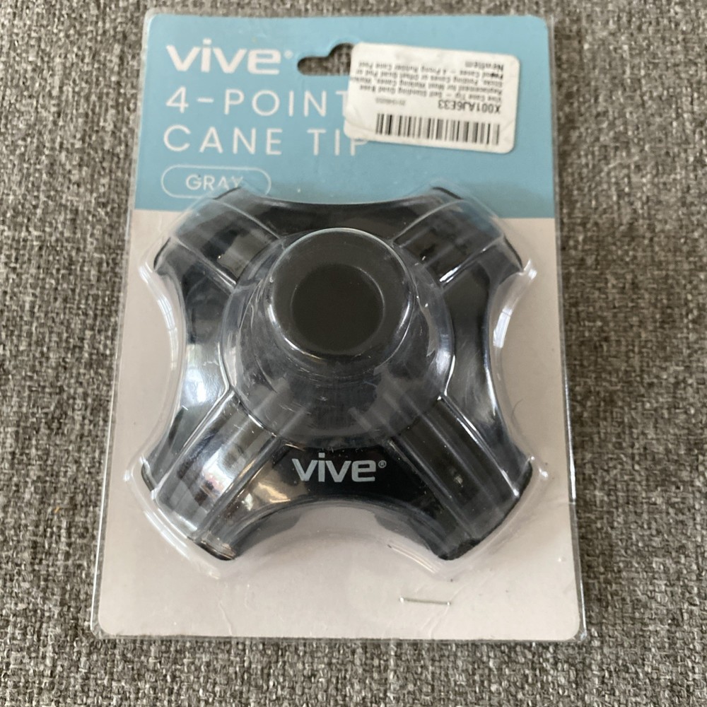 Vive Cane Tip - Self Standing Quad Base Replacement for Most Walking Canes