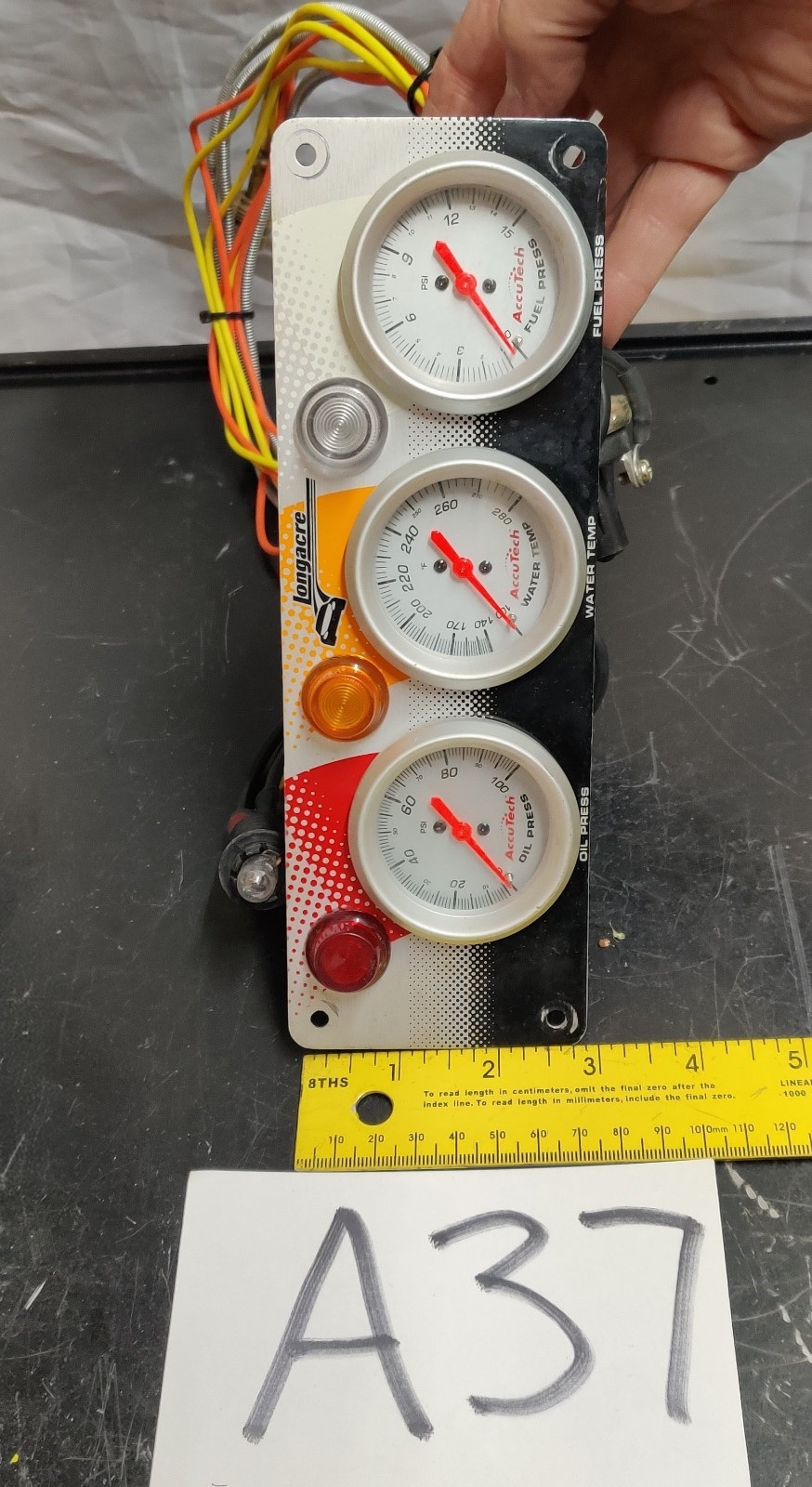 LONGACRE 2" Analog 3 Gauge Panel Oil Pressure Fuel Pressure Water Temp w/ Lights