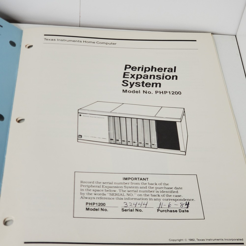 Texas Instruments PHP1200 Peripheral Expansion System Manual TI Home Computer