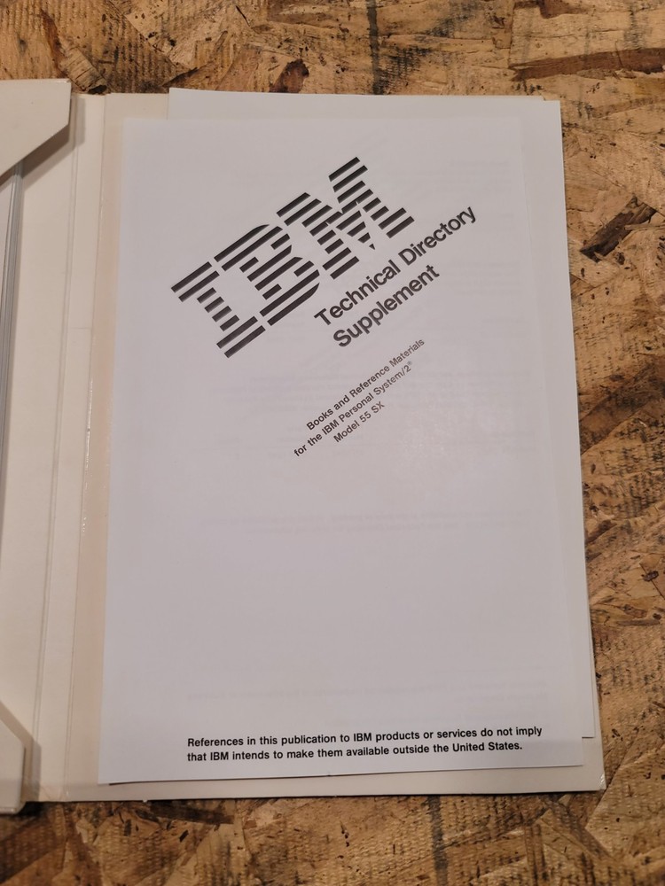 IBM Personal System/2 Model 55SX Quick Reference and Reference Diskette