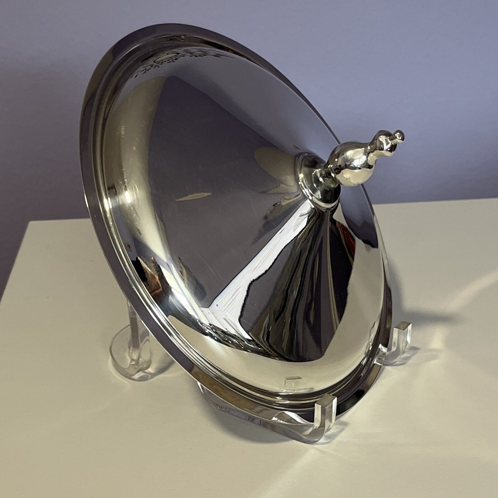 Art Deco Silver plated Soup Tureen or Chafing Dish Lid ONLY 9" Diameter