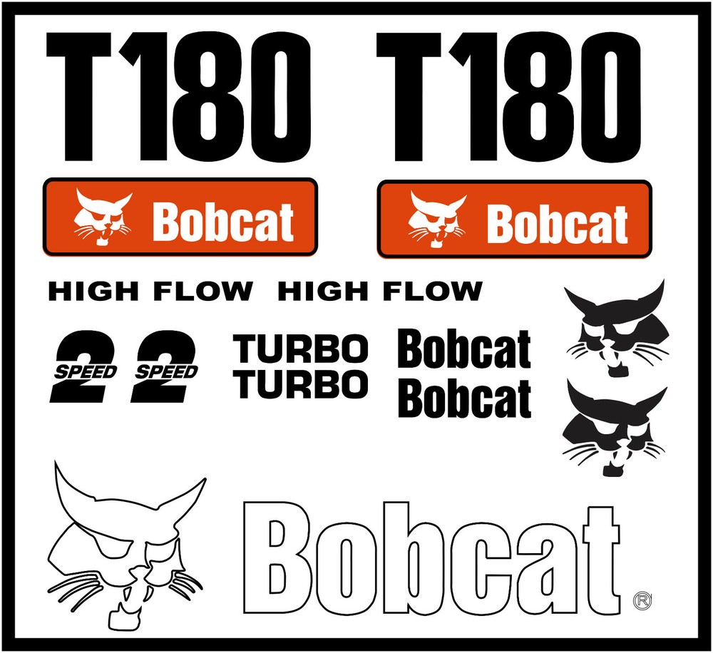 Bobcat skidsteer T180 track loader decal kit post 03