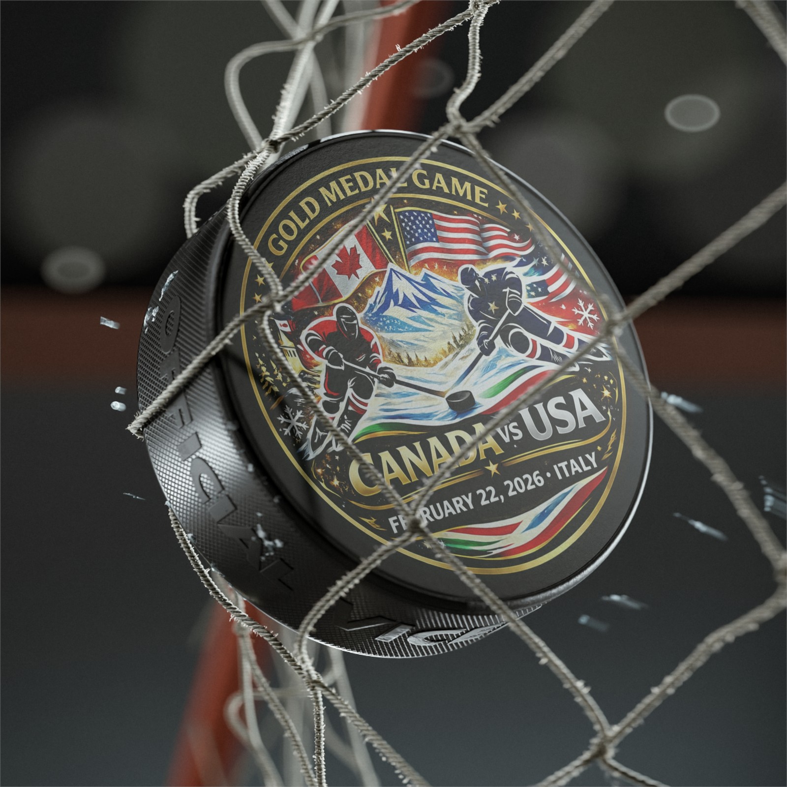 Canada vs USA Hockey Puck | Gold Medal Game February 22, 2026 Olympic Souvenir
