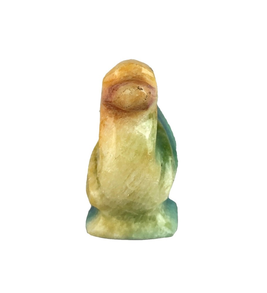 Multicolor Carved Onyx Duck Figurine