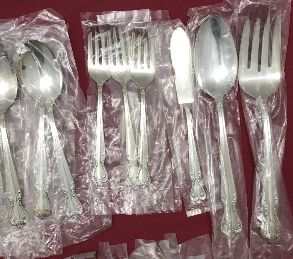 32 Pc DAYBREAK aka ELEGANT LADY Silverplated FLATWARE Rogers & Bro Mostly NOS!
