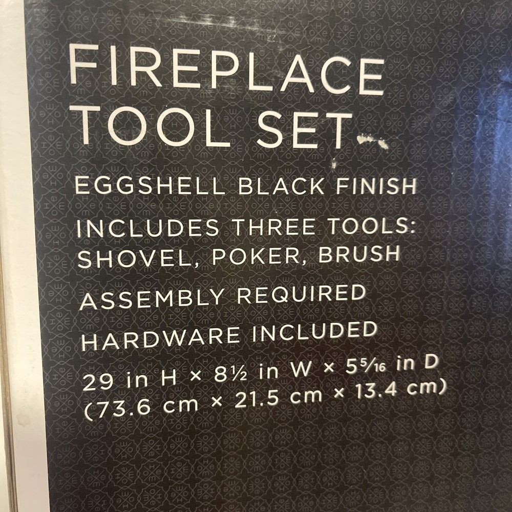 Fireplace Tool Set ,Eggshell Black Finish,includes Three Tools:shovel poker brus