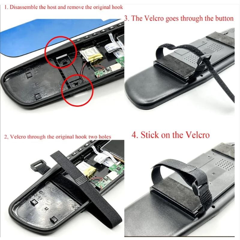 6 Pack Mirror Dash Cam Mounting Straps Replacement Hook and Loop Mount Strap