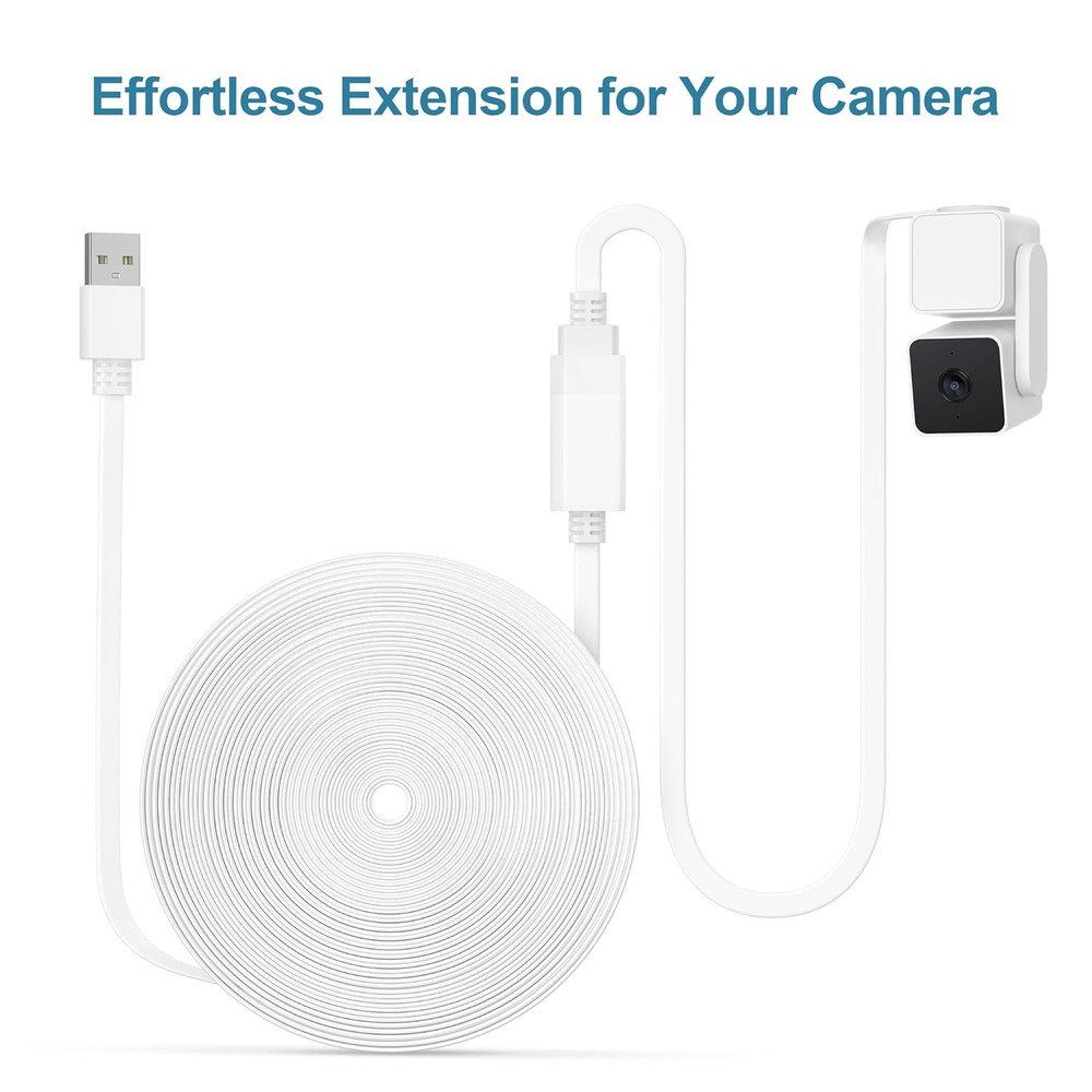 Itramax 30FT Ring Camera Extension Cord 2Pack,Usb Extension Cable White Compatib