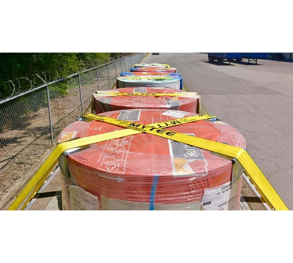 (10 Pack) 4"x27' Winch Straps w/flat hook, WLL 5400 Flatbed Tie Down Strap