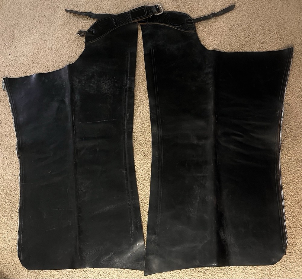 Black Leather Chaps unmarked See Description For Size