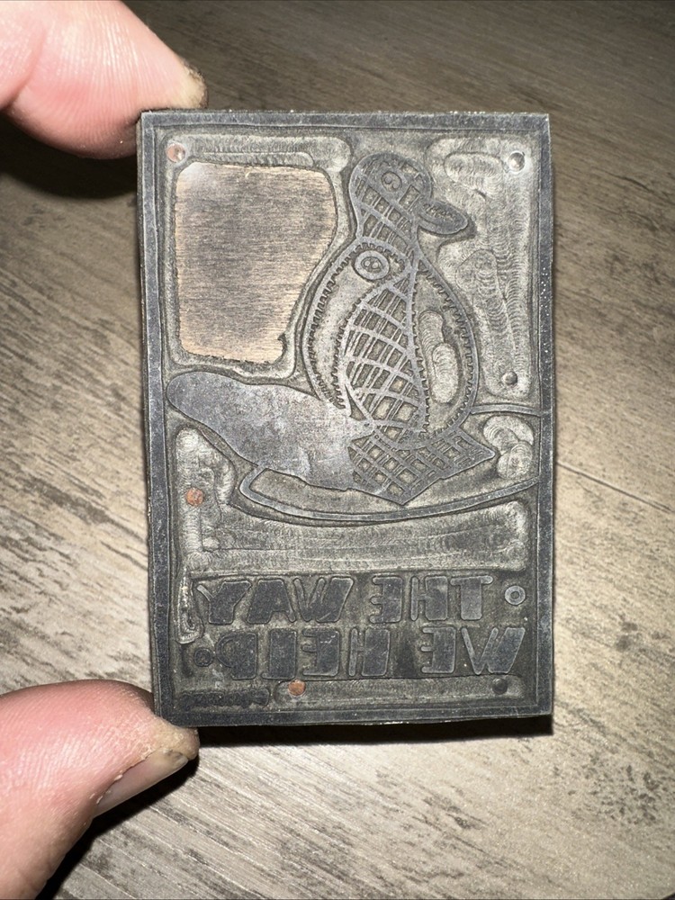 Printing Block “ The Way We Help “ Unknown Image, Penguin??