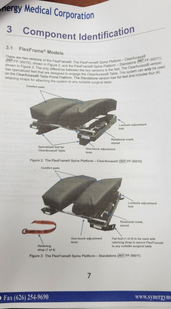 OR Safety FlexFrame Radiolucent Spinal Carbon Fiber Platform