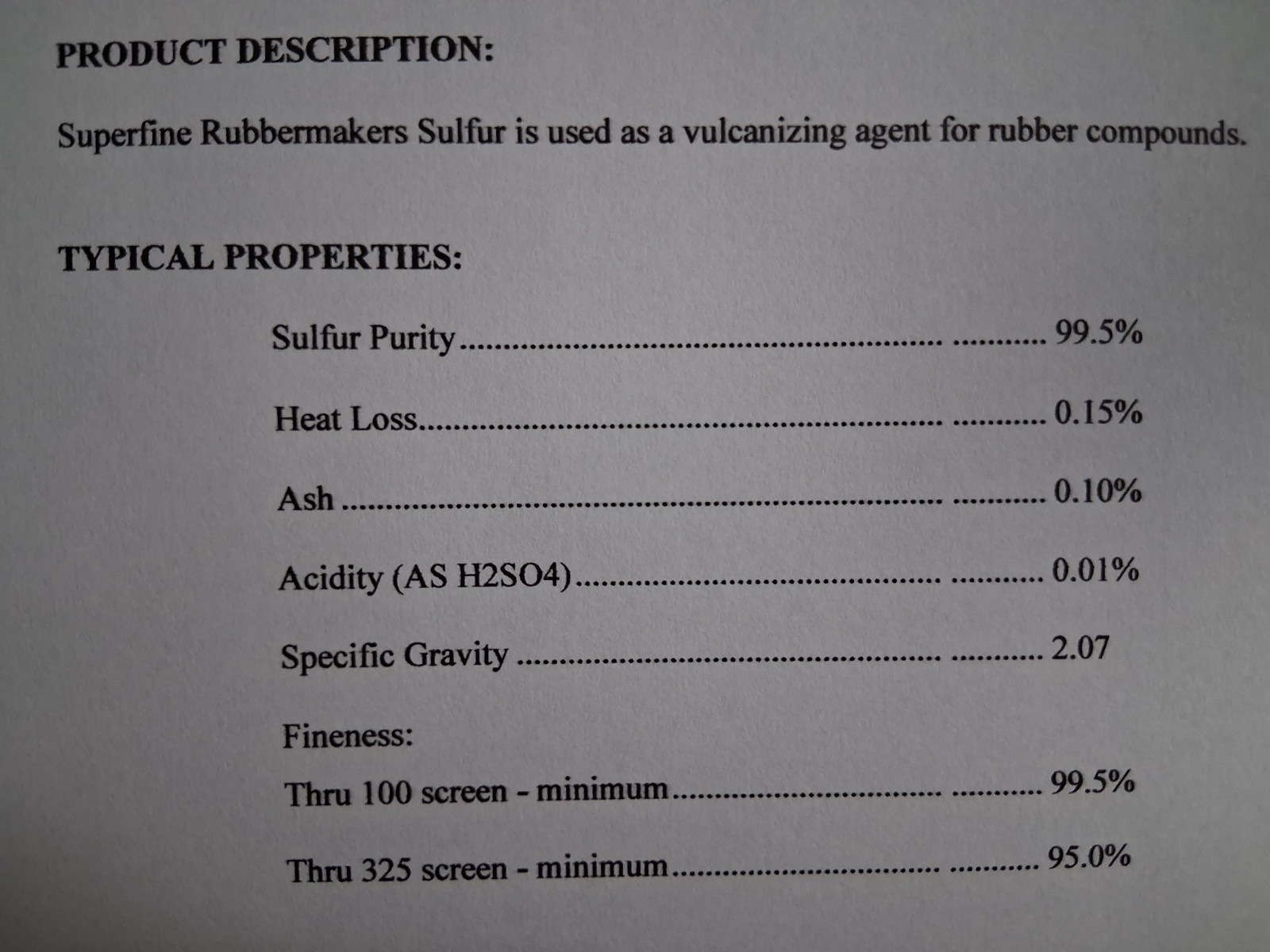 Sulfur Powder - Rubbermakers Sulfur, High Purity (Free Shipping) - 1 lb.