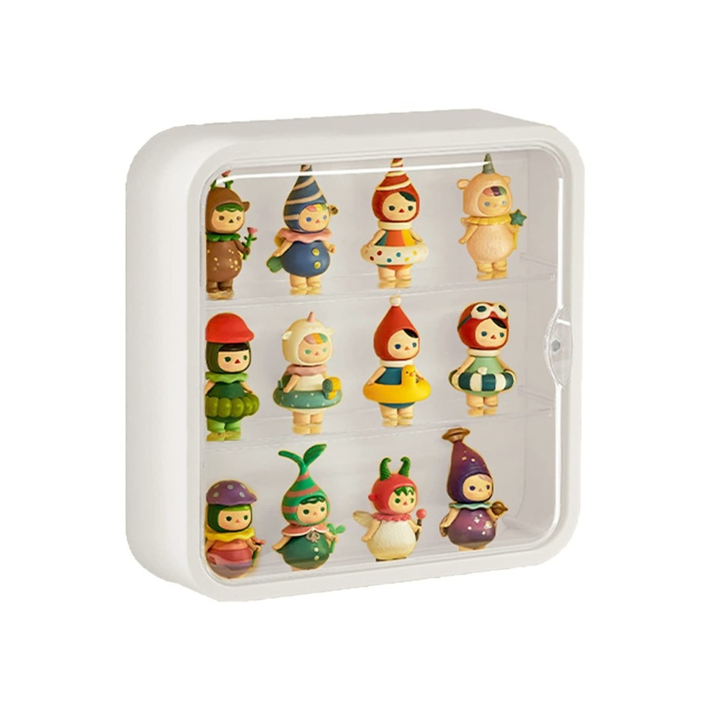 Clear Display Case for Figures,Wall-Mounted Doll Storage Box,Adjustable Displ...