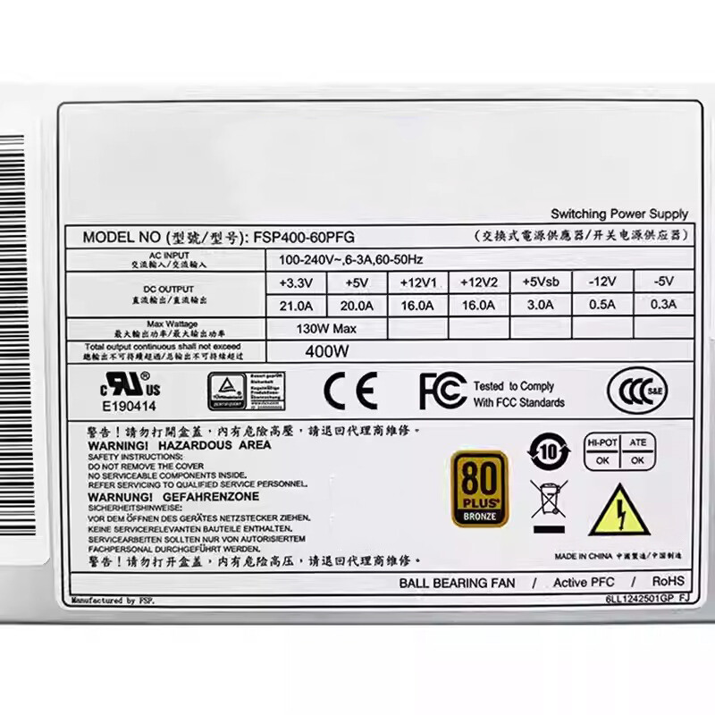 FSP400-60PFG 400W Power Supply for Advantech Industrial Computer