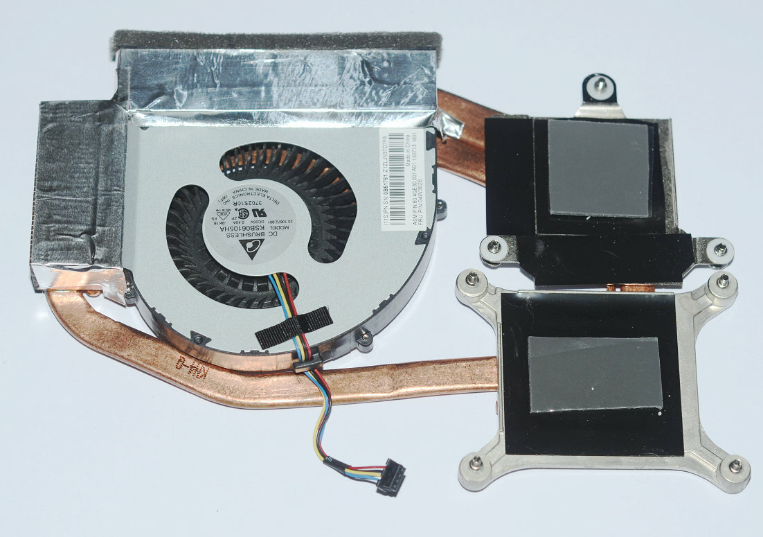 Thinkpad W530 heat sink independent fan FRU: 04W3626