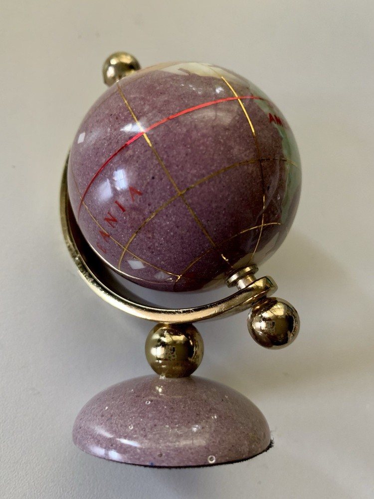 Vintage Miniature Desktop World Globe 3 1/2”