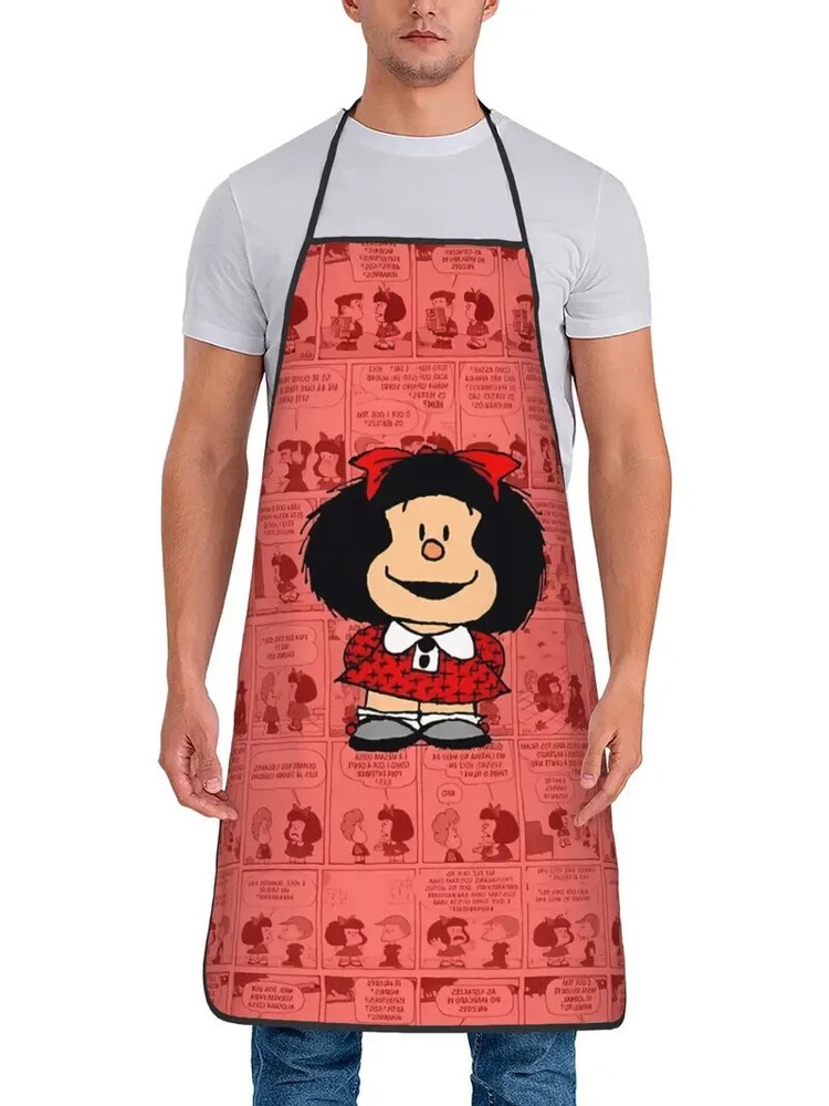 Vintage Cartoon Printed Apron, 100% Polyester Woven