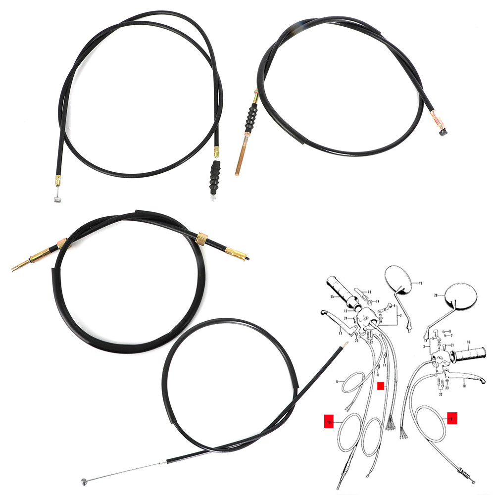 For Honda CT90 Brake Cable Throttle Cable Speedometer Cable Trail 90 1972-74 US