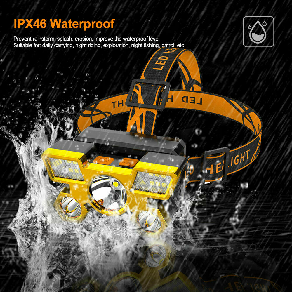 990000LM Lampara de Cabeza LED Impermeable USB Recargable Linterna para Correr