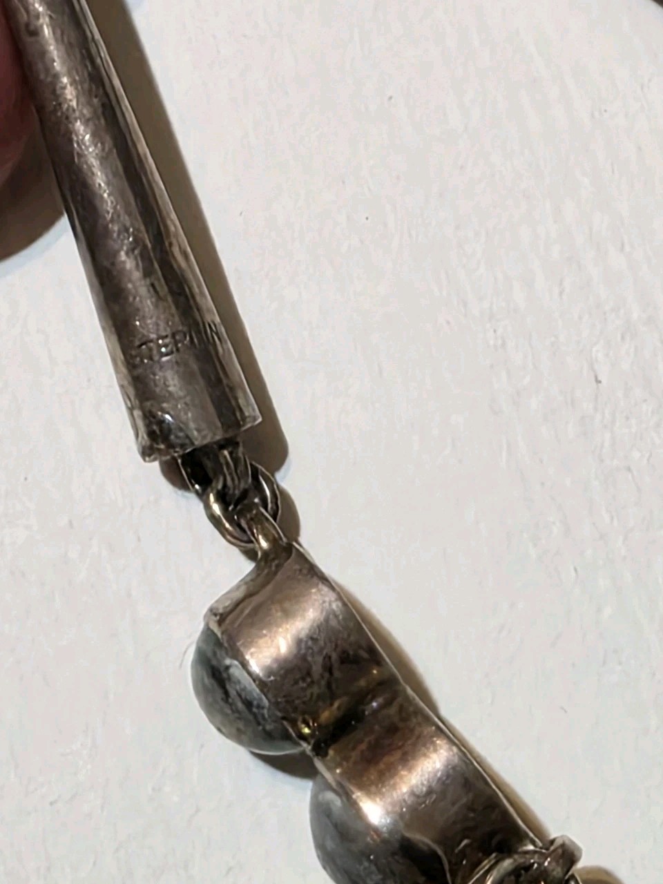 Signed Sterling Silver Dichroic Art Glass Necklace Bracelet Set Large Statement