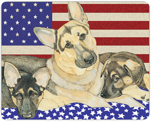German Shepherd Patriotic Small Cutting Board