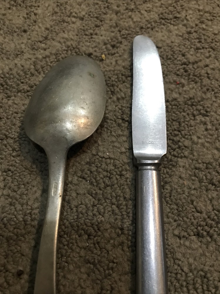 Vintage Military Spoon and Case Knife