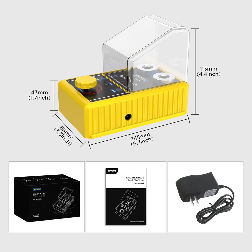 AUTOOL Car Spark Plug Tester Dual Hole Petrol Ignition Analyzer Diagnostic Tool