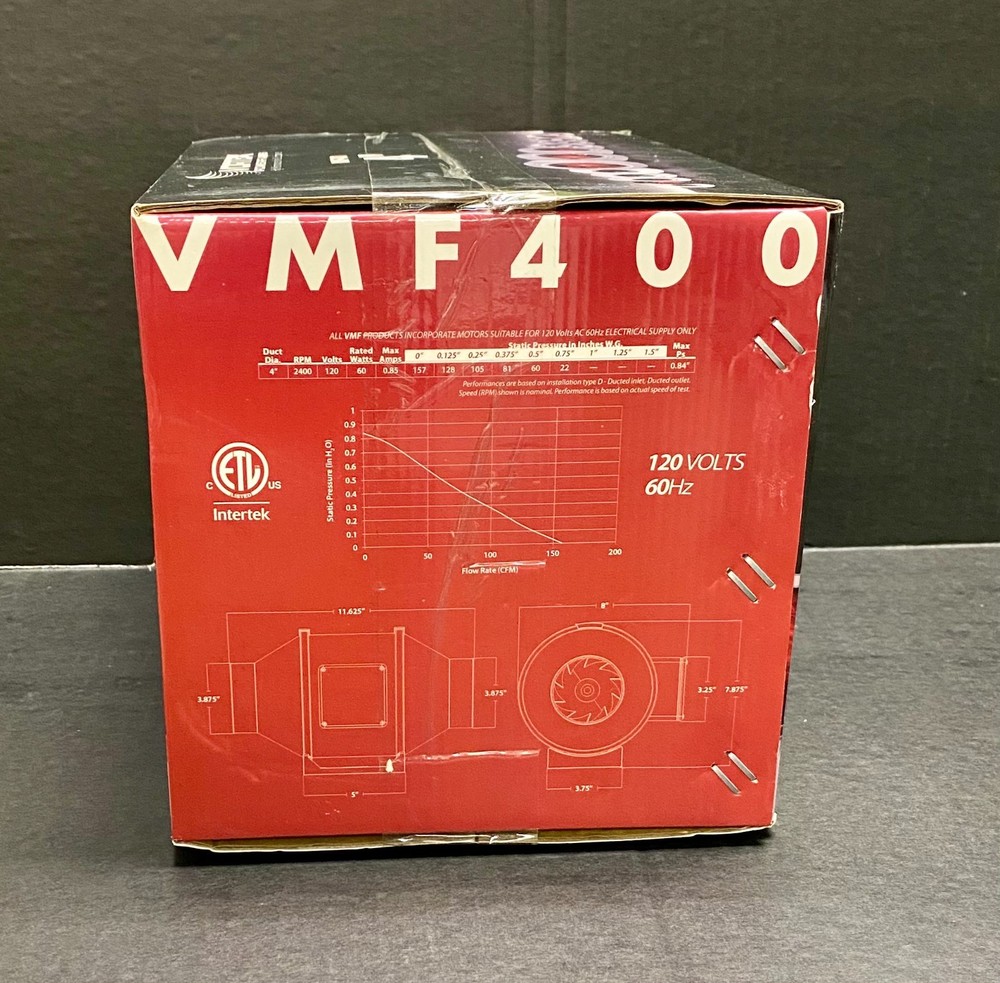 4" Vortex High Performance Inline Duct Fan 157 CFM