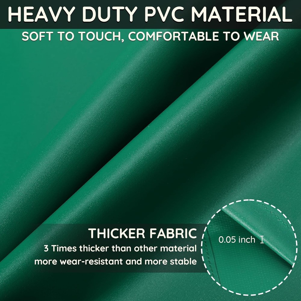 Thicker Rubber Apron, Extra Long Adjustable Heavy Duty Green