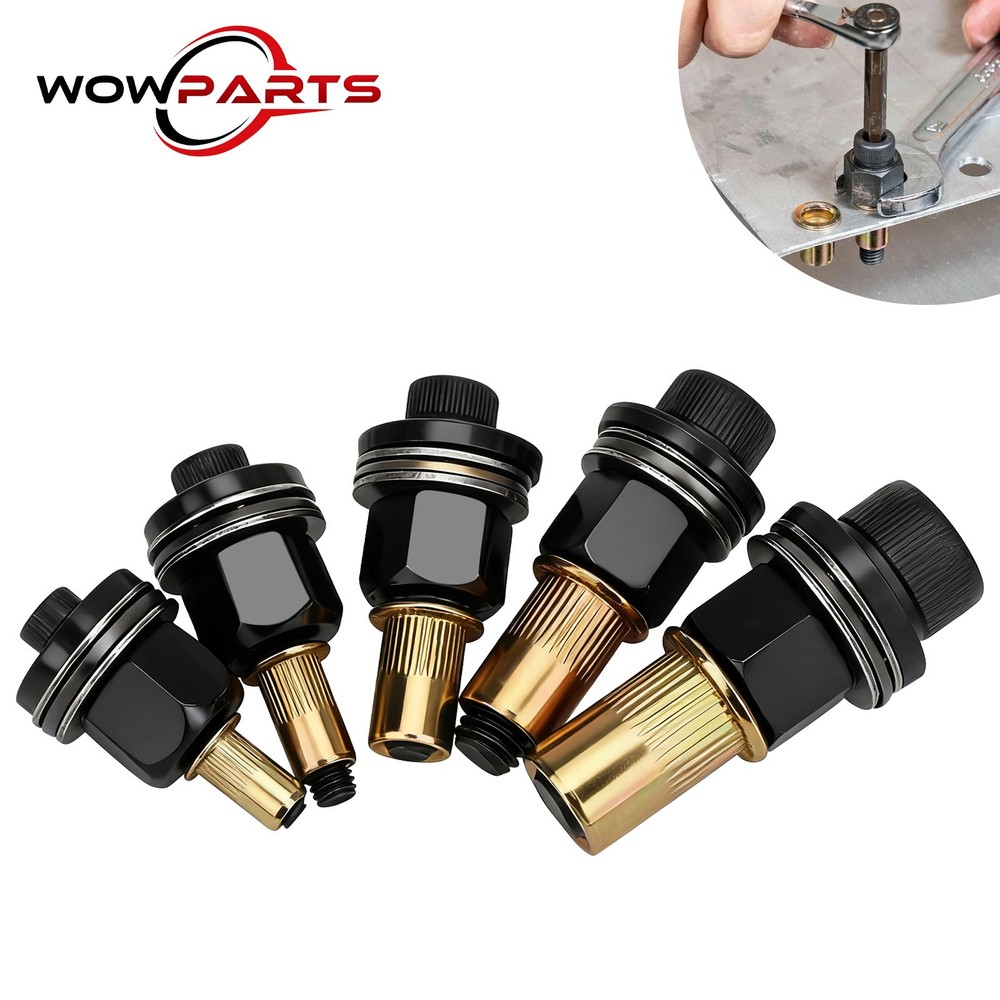5x Manual Rivet Nut Tool Adapter Carbon Steel Flat Head Threaded Insert Nuts Set
