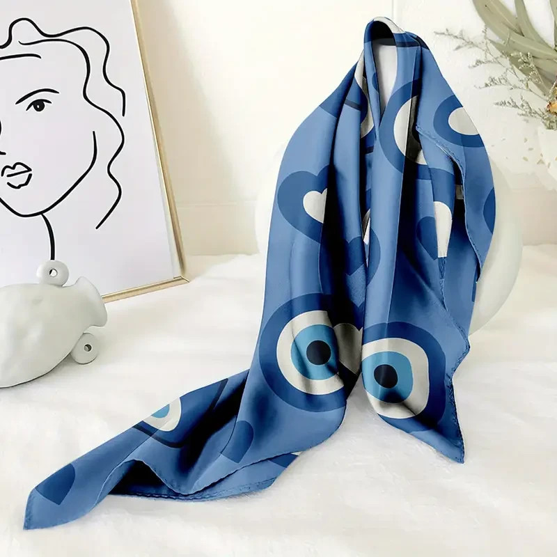Evil Eye Pattern Large 35" Square Scarf