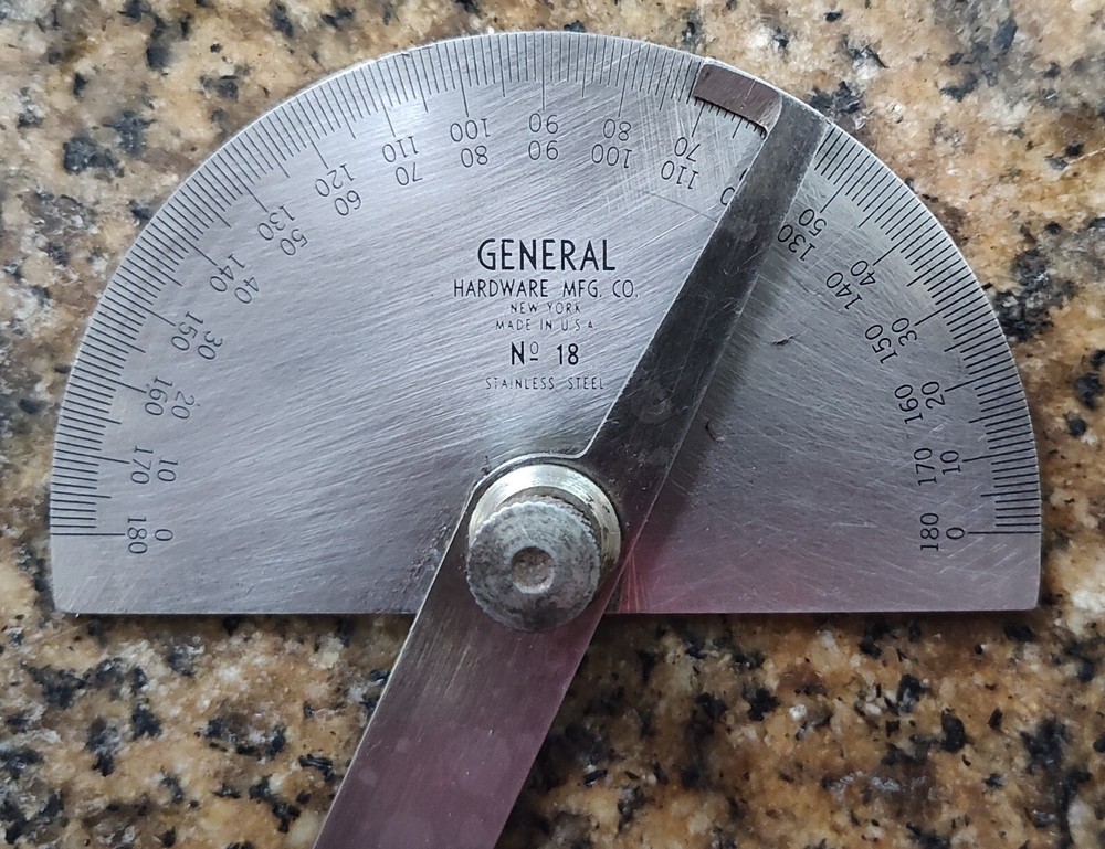 GENERAL NO 18 STAINLESS PROTRACTOR