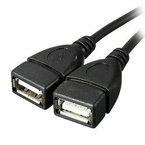 USB 2.0 A Male To 2 Dual USB Female Jack Y Splitter Hub Power Cord Adapter Cable