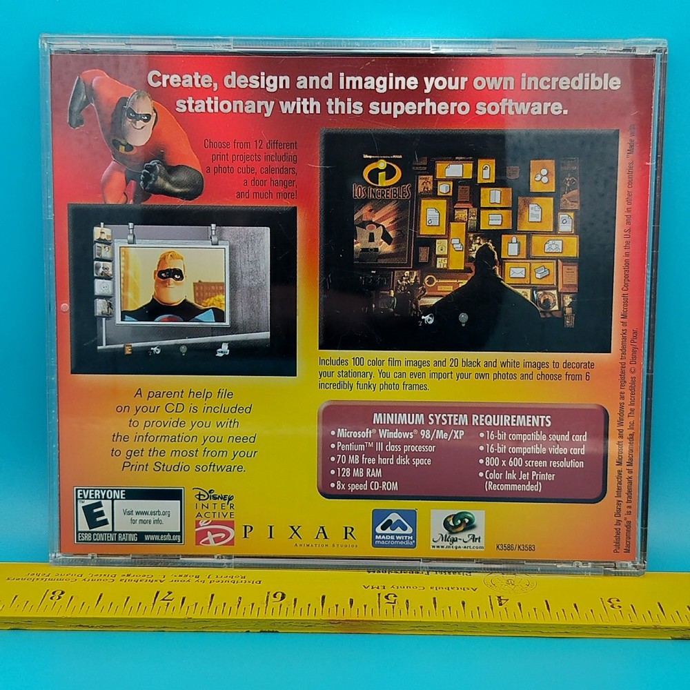 The Incredibles Print Studio PC Cd Rom