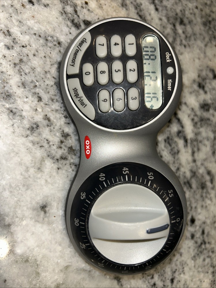 OXO Good Grips Times Squared Double Timer Silver Analog & Digital Working