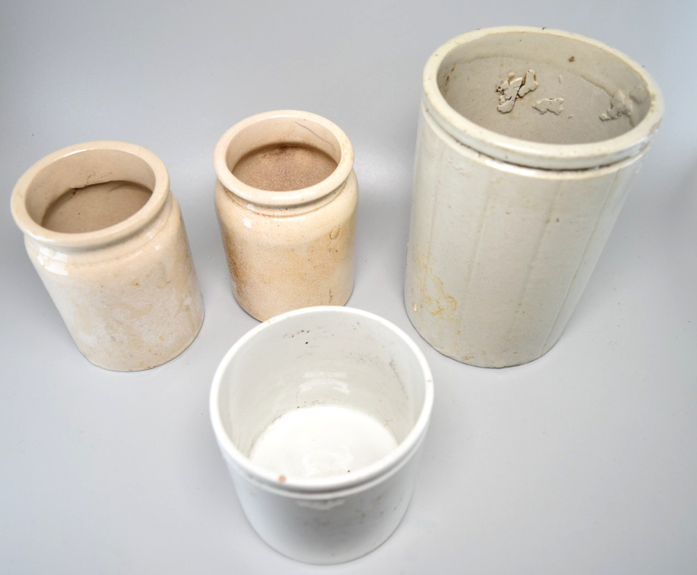 Vintage Stoneware Storage Jars X4