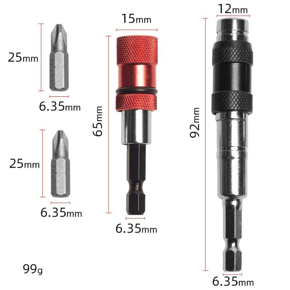 Quick Release PH2 Batch Head Magnetic Rod Set with Self Locking for Tool Use
