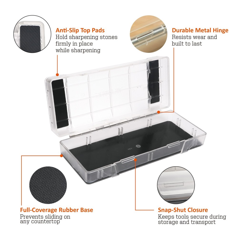 SHARPAL 160H 2PCS Sharpening Stone Holder & Storage Case with Non-Slip Base