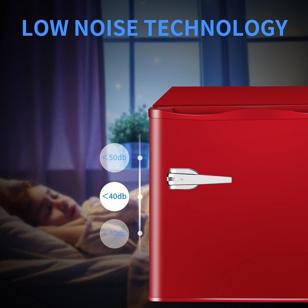 Red Mini Freezer 1.2 cu ft Compact