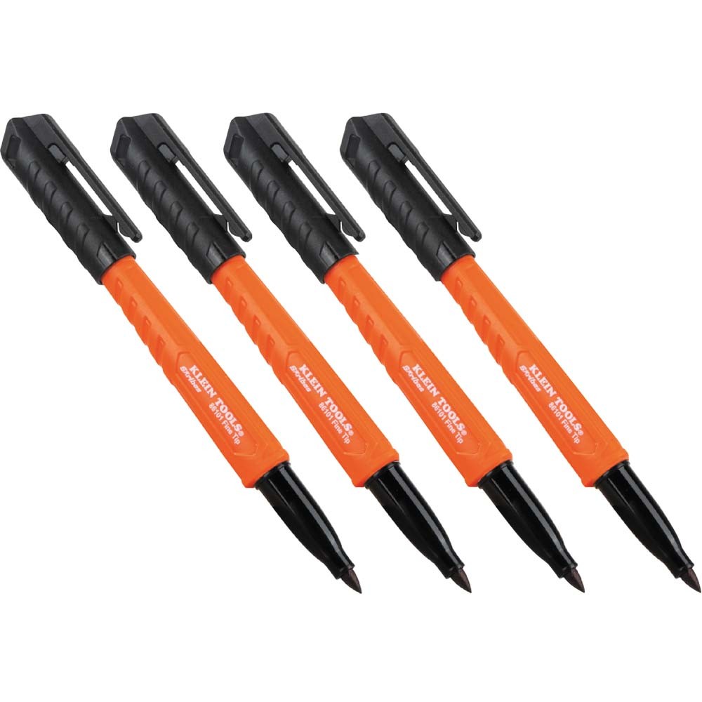 Klein Tools 861014 Skribes Fine Tip Permanent Markers Black 4-Pack