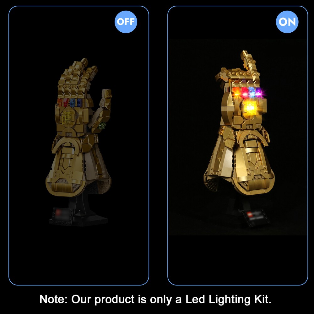 BrickBling LED Light Kit for LEGO Infinity Gauntlet 76191 (Standard Version)