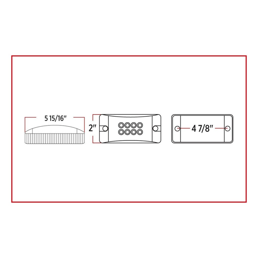 2" X 6" RED MULTI-DIRECTIONAL MARKER LED TRAILER LIGHT