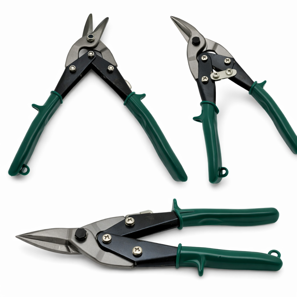 CALHAWK 10" Right Cut Tin Snips Compound Leverage Heat Treated Steel