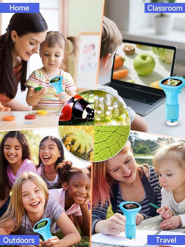 Handheld 1000X Kids Microscope - Connect to PC, Explore the Micro World