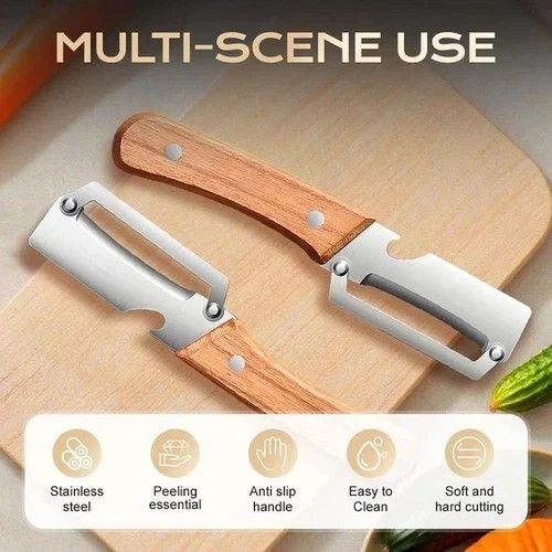 Wooden Multi Functional Vegetable Peeler for Kitchen Veggie Fruit Carrot Orange