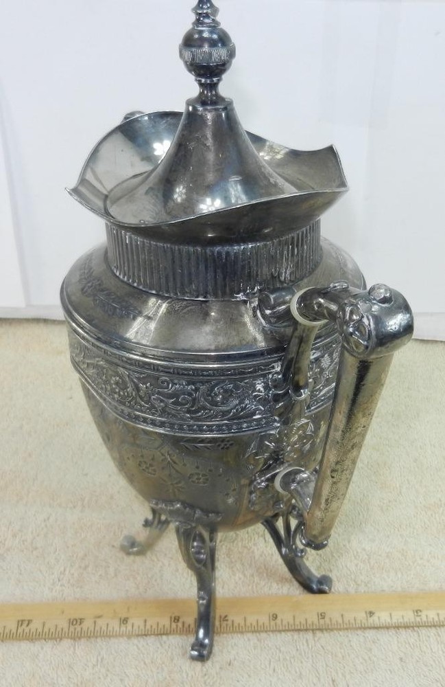 Victorian Simpson Hall Miller Floral Pattern Treble Plated Coffee Tea Pot !!