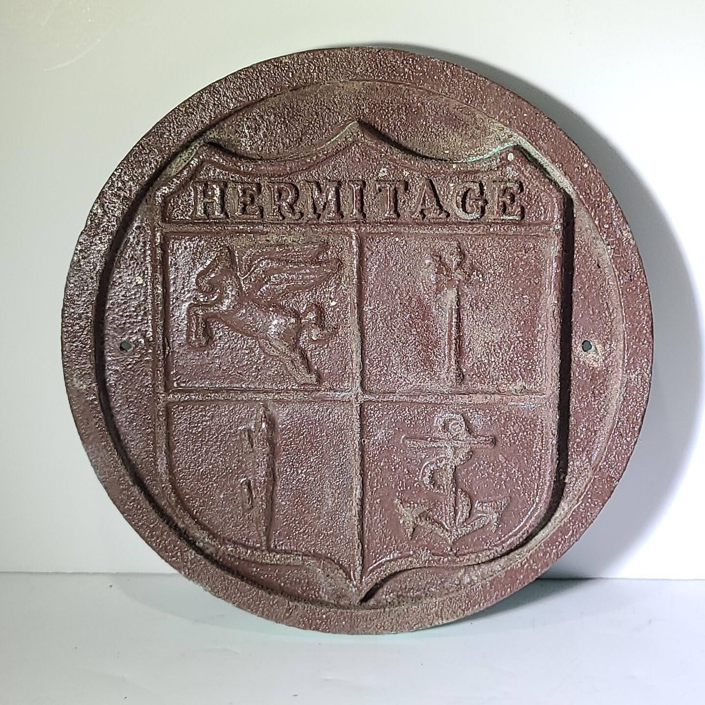 Bronze USS HERMITAGE LSD-34 USAT Navy War Ship Military Vtg Wall Plaque